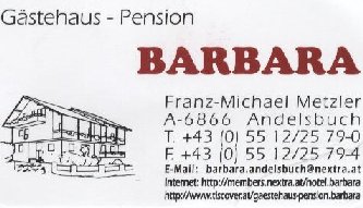 G�stehaus - Pension Barbara in Andelsbuch